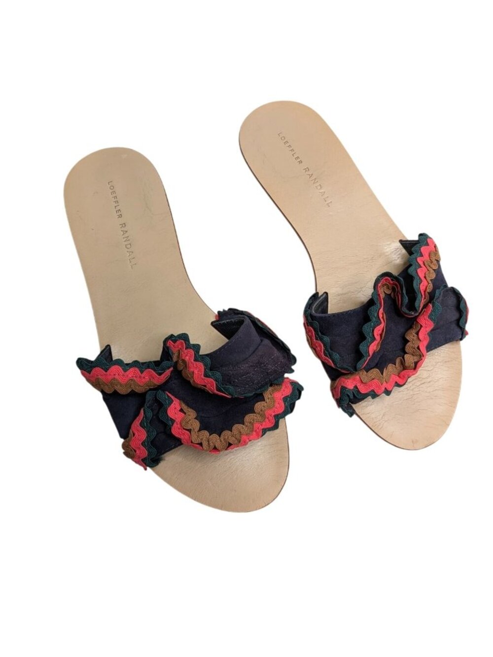 Loeffler Randall Womens Birdie Ruffle Slide Sandals Size 7